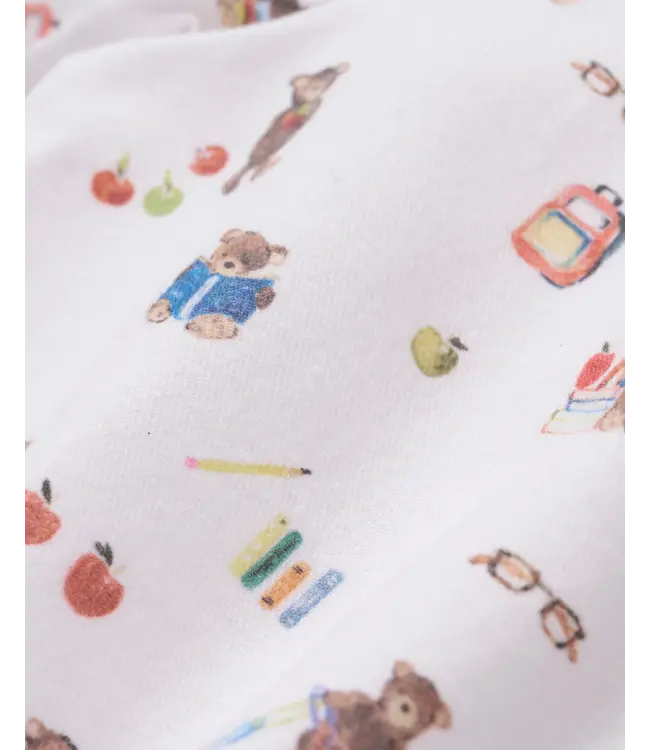 Teddy Goes To School Twill Pajama Short Set