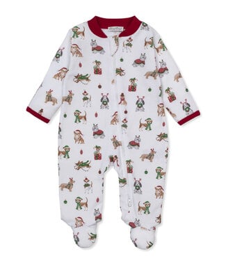 Kissy Kissy Santa's Merry Pups Zip Footie