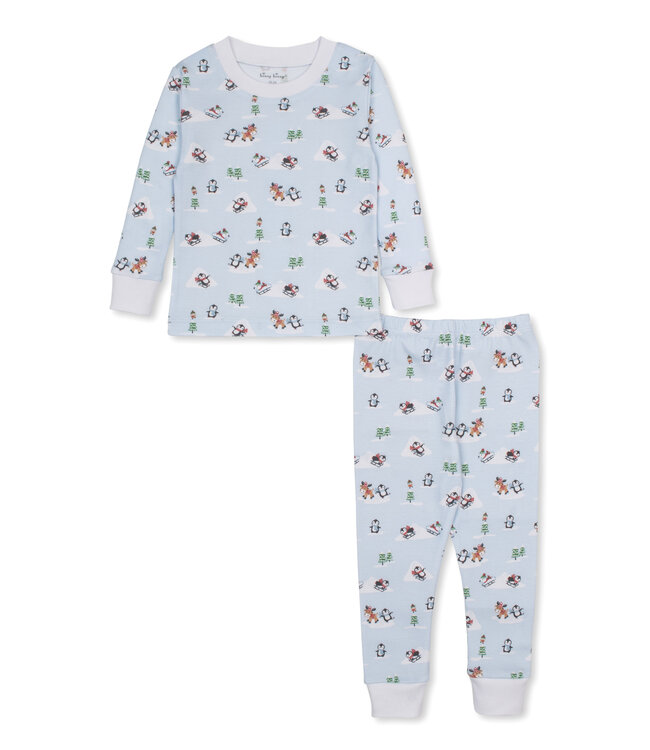 Blue Snow Slides PJ Set