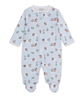 Kissy Kissy Blue Snow Slides Zip Footie