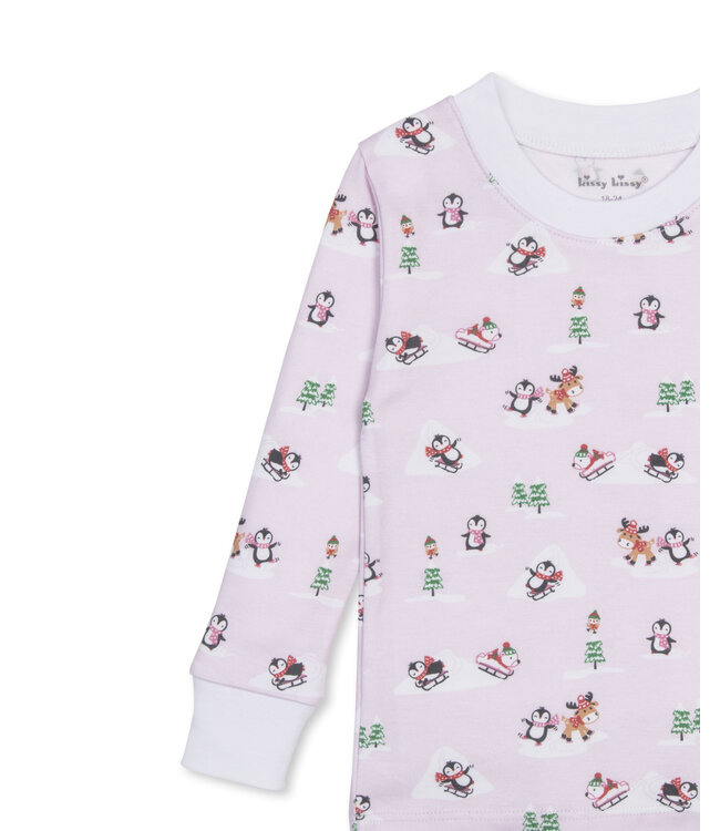 Pink Snow Slides Pajama Set