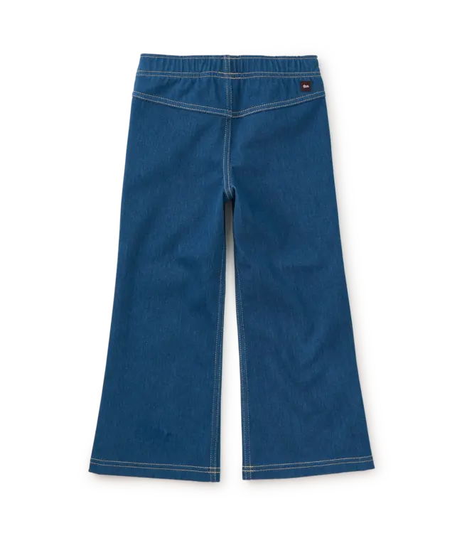 Medium Wash Denim-Like Flare Pants