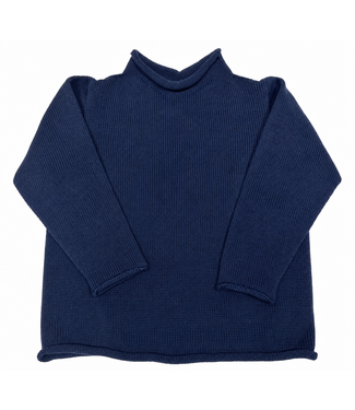 A Soft Idea Navy Jersey Rollneck Sweater