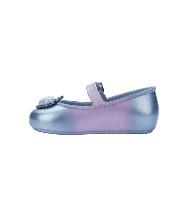 Metallic Blue Mini Melissa Soft Ballerina Princess Baby Flat