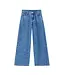 Striped Indigo Heart Patch Pocket Wide Leg Jeans