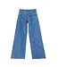 Striped Indigo Heart Patch Pocket Wide Leg Jeans