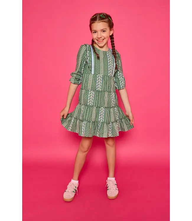 Fairfield Forest Stripe Tiered Porto Dress