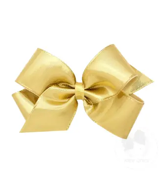 Wee Ones Gold Medium Metallic Overlay Girls Hair Bow