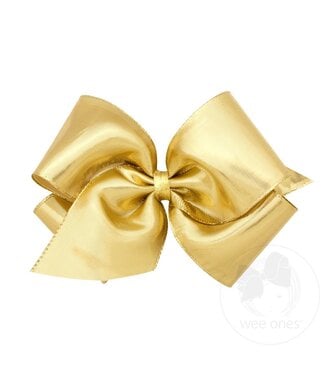 Wee Ones King Gold Metallic Overlay Girls Hair Bow