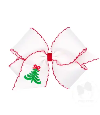 Wee Ones King Moonstitch Christmas Tree Embroidered Hair Bow
