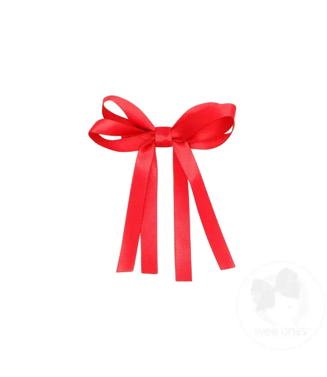 Wee Ones Tiny Satin Double Loop Streamer Bow