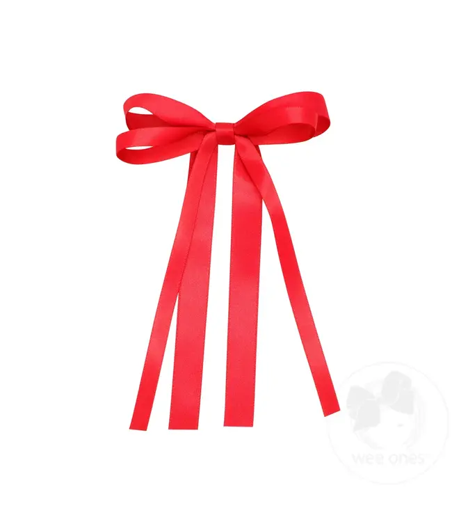 Wee Ones Mini Satin Double Loop Streamer Bow