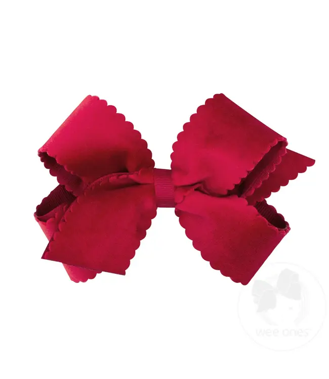 Medium Scalloped Edge Velvet Overlay Bow