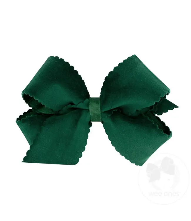 Medium Scalloped Edge Velvet Overlay Bow