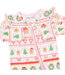 Gingerbread Fair Isle Pink - 2 Way Ruffle Sleeve Zipper Footie