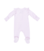 Cheer Pink Micro Stripe - 2 Way Ruffle Sleeve Zipper Footie