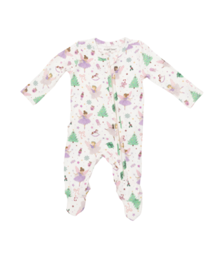 Angel Dear Sugar Plum Fairies - 2 Way Ruffle Back Zipper Footie