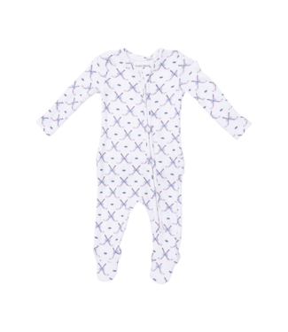 Angel Dear Simple Hockey Pink - 2 Way Ruffle Back Zipper Footie