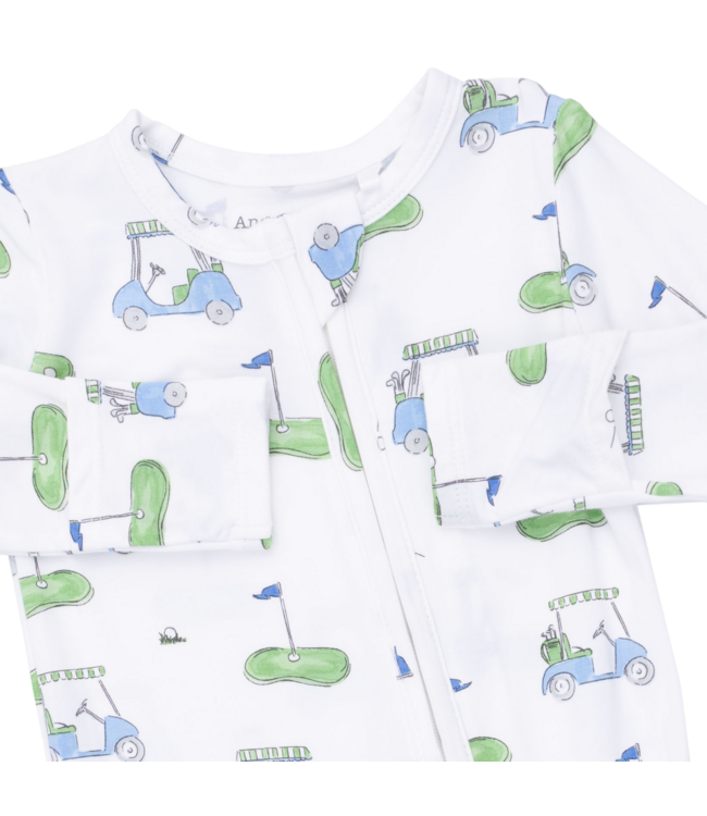 Golf Carts Blue - 2 Way Zipper Footie