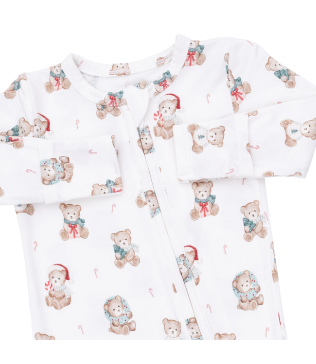 Christmas Teddy Bears Uni - 2 Way Zipper Footie