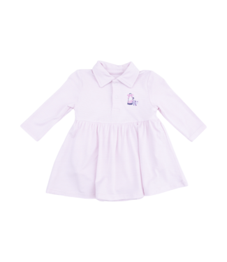 Angel Dear Cheer Pink Micro Stripe - Long Sleeve Tennis Bodysuit Dress