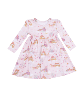 Angel Dear Princess Unicorns and Castle - Twirly Long Sleeve Dress with Bike Short