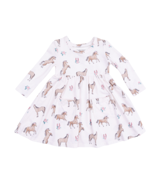 Angel Dear I Love Horses - Twirly Long Sleeve Dress