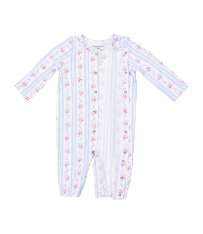 Angel Dear Anna Floral Stripe - Convertible Gown and Knot Headband Set