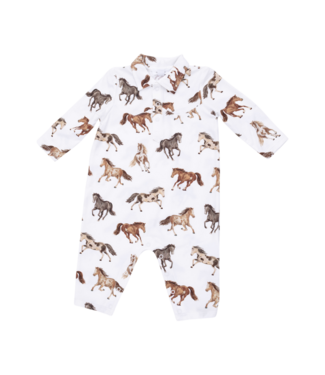 Angel Dear Wild Horses - Long Sleeve Cowboy Romper