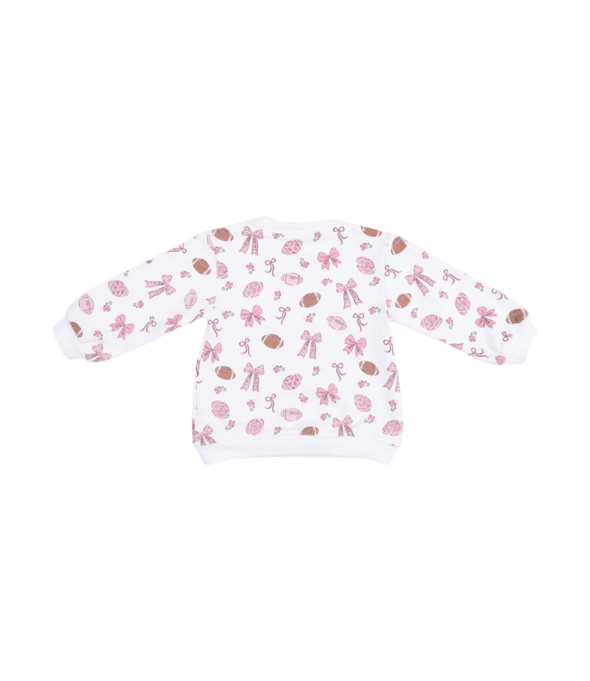 Footballs and Bows - Oversized Sweatshirt and Baby Bells Set