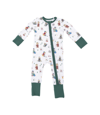 Angel Dear Winter Sports Dogs Green - Convertible Romper
