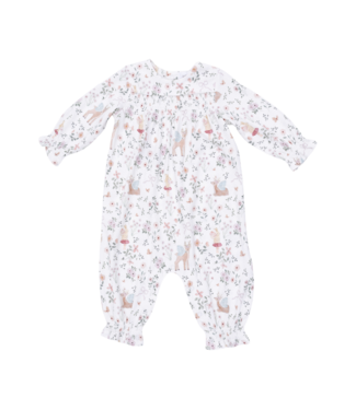 Angel Dear Enchanted Woodland - Smocked Long Sleeve Romper