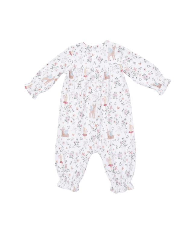 Angel Dear Enchanted Woodland - Smocked Long Sleeve Romper