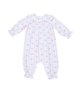 Angel Dear Anna Floral Stripe - Smocked Long Sleeve Romper