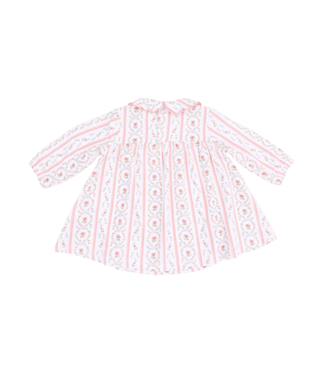 Marnie Rosebud Stripe - Long Sleeve Petal Collar Dress and Bloomer
