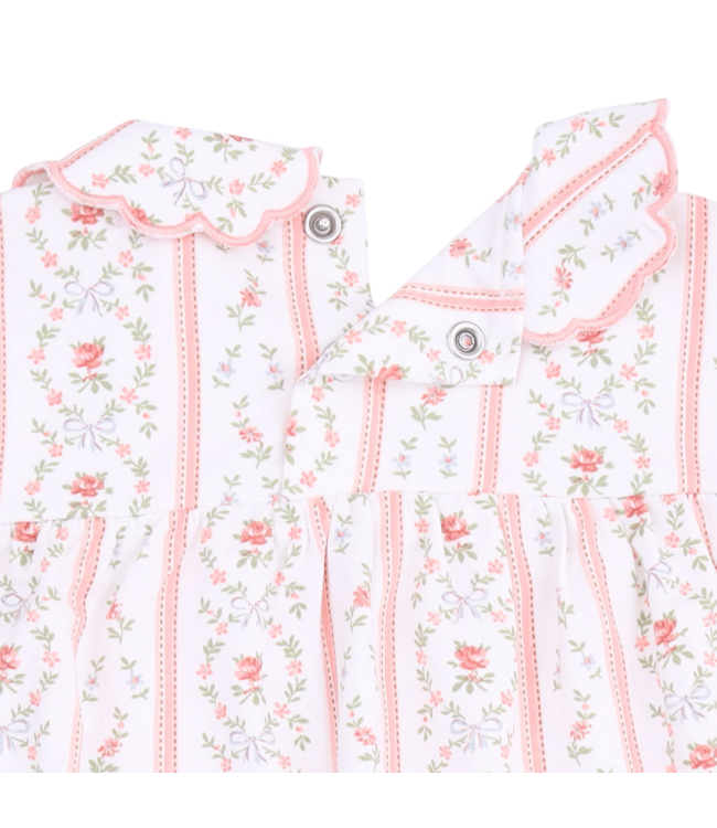 Marnie Rosebud Stripe - Long Sleeve Petal Collar Dress and Bloomer