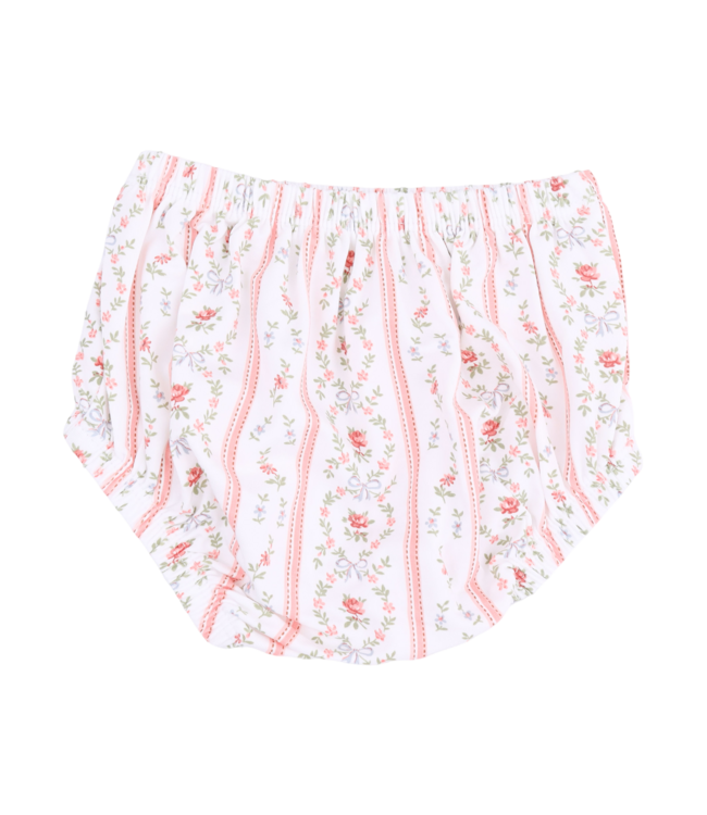Marnie Rosebud Stripe - Long Sleeve Petal Collar Dress and Bloomer
