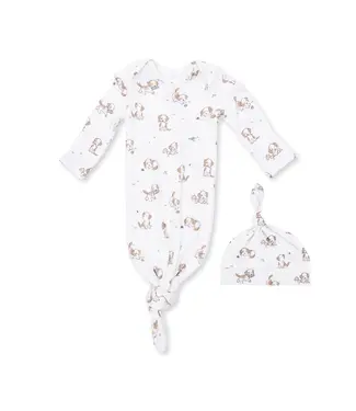 Angel Dear Explorer Puppy Blue - Knotted Gown and Beanie Hat Set