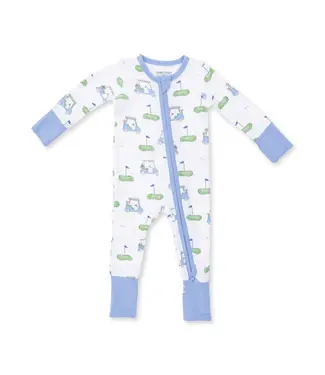 Angel Dear Ivory/Blue Golf Carts Convertible Romper