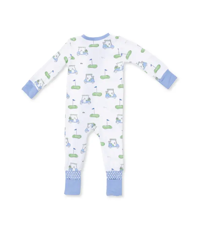 Angel Dear Ivory/Blue Golf Carts Convertible Romper