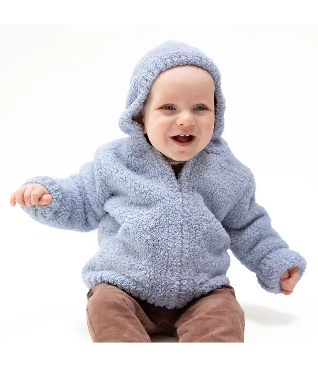 Angel Dear Chenille - Dusty Blue Hooded Jacket