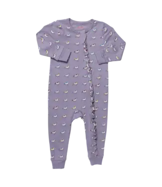 coop Rainbow Unicorns Zip Ruffle Romper