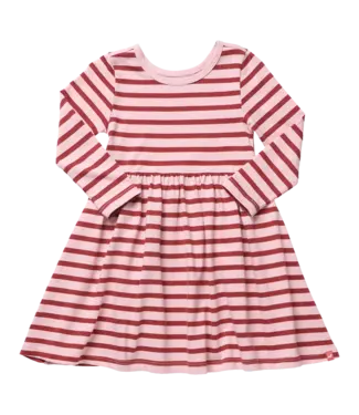 coop Pink Burgundy Stripe Long Sleeve Sunny Dress