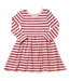 Pink Burgundy Stripe Long Sleeve Sunny Dress