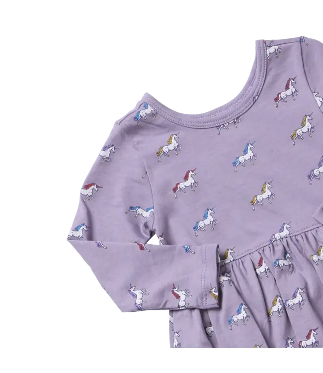 Rainbow Unicorns Long Sleeve Sunny Dress