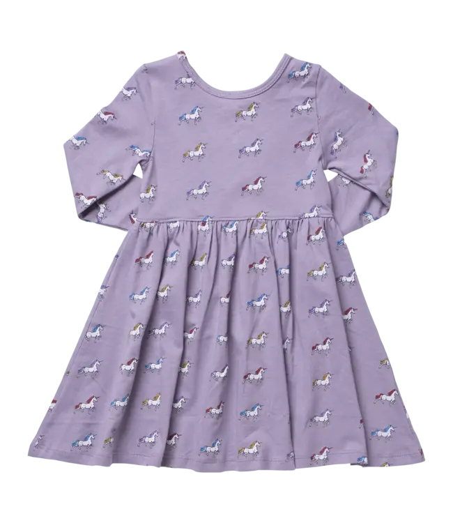 Rainbow Unicorns Long Sleeve Sunny Dress