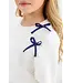 Quilted Palmetto Pearl with Nantucket Navy Bows Cassidy Comfy Quilted Crewneck