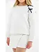 Quilted Palmetto Pearl with Nantucket Navy Bows Cassidy Comfy Quilted Crewneck
