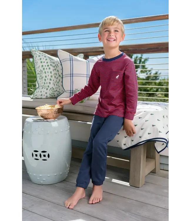 Beaufort Bonnet Nantucket Navy with Richmond Red Gates Sweeney Sweatpants
