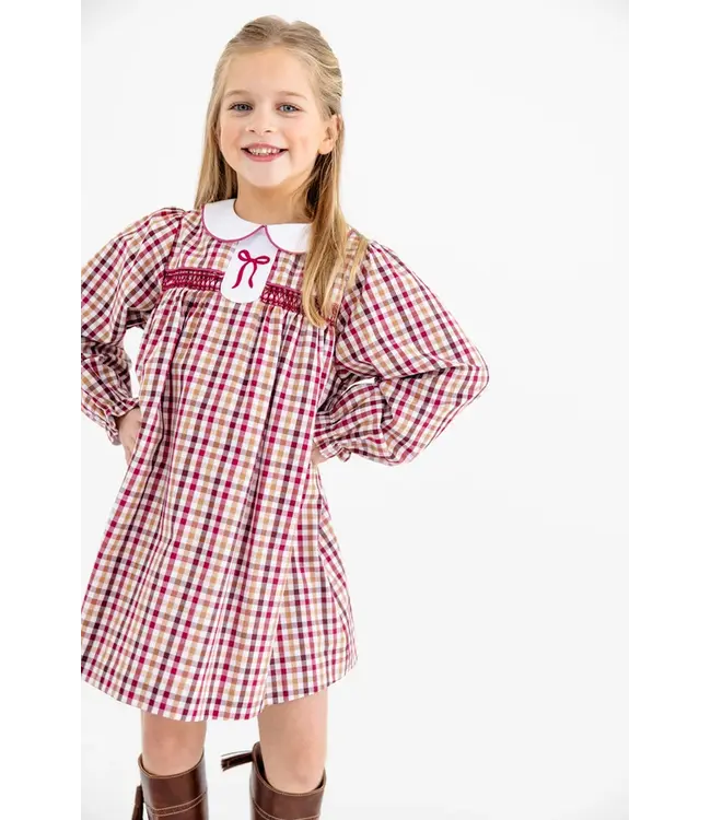 Beaufort Bonnet Easton Pond Plaid with Worth Avenue White Long Sleeve Mary Dal Dress